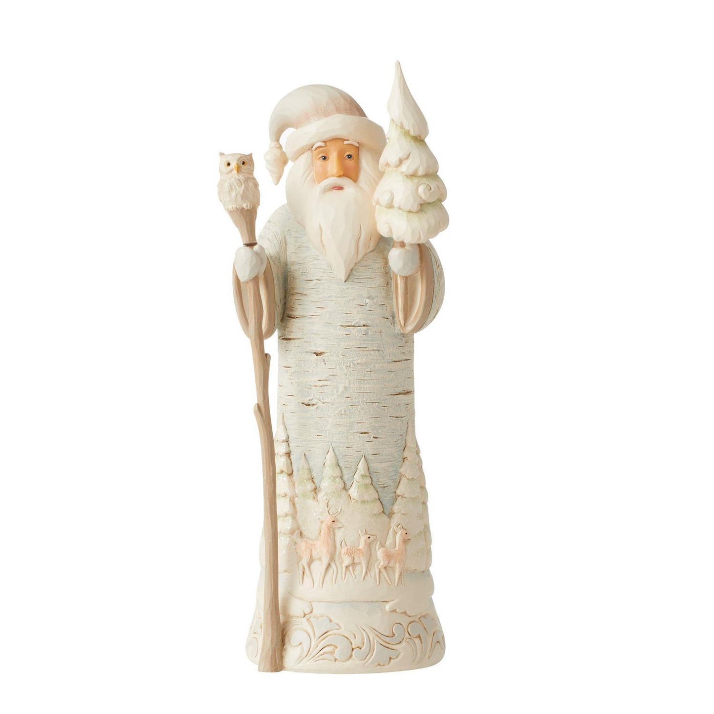 White Woodland Birch Bark Santa - JS