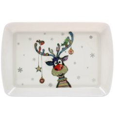 Rudolph Christmas Tray - Bug Art