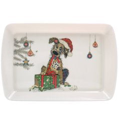 Murphy Mutt Christmas Tray - Bug Art