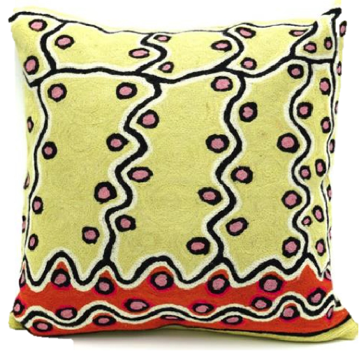 Cushion (40cm) - Chain-Stitched Hand-Dyed Wool (Artist: Sampson)