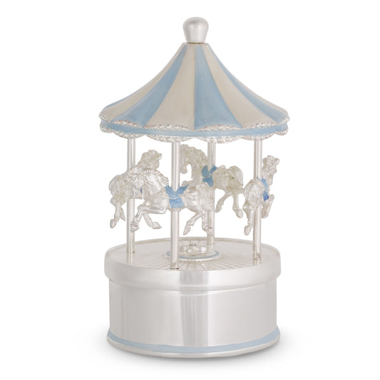 Blue Rocking Horse Carousel 8 x 8 x 12.8cm