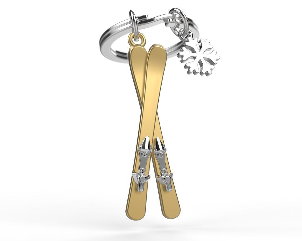 Metalmorphose - Keychain Ski With Snowflake Charm