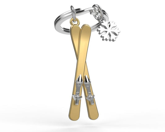 Metalmorphose - Keychain Ski With Snowflake Charm