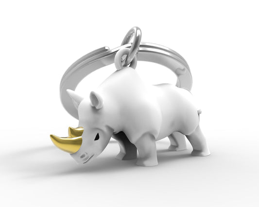 Metalmorphose - Keychain White Rhino