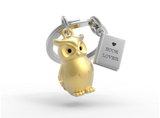 Keychain Owl & Book