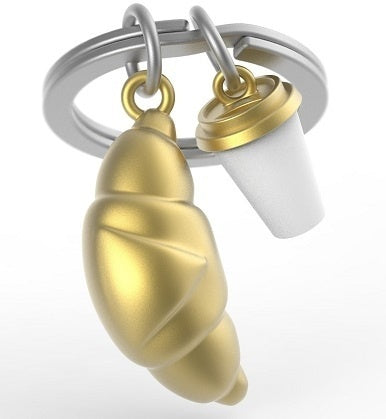 Keychain Croissant and Coffee