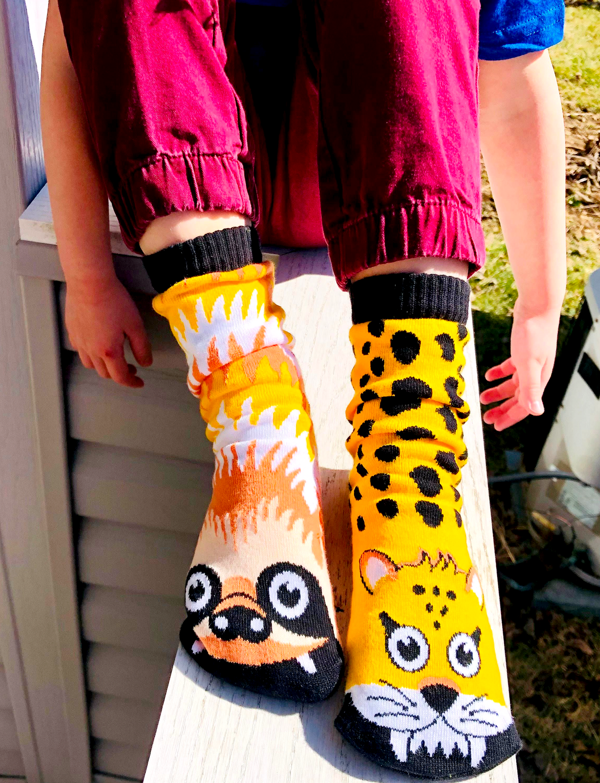 Pals Socks - Sloth and Cheetah (4-8 years)