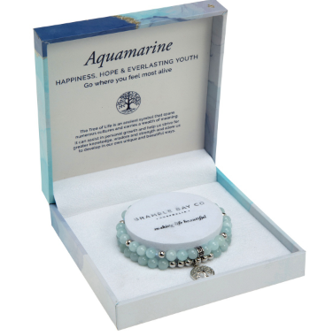 Duo Bracelet Set-Aquamarine Rhodium