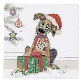 Christmas Coaster Murphy Mutt - Bug Art