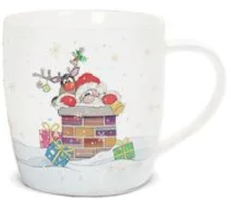 Santa and Rudolph Christmas Mug - Bug Art