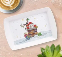 Santa and Rudolph Christmas Tray - Bug Art