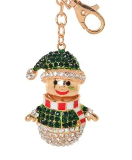 Keyring - Christmas Snowman (Green)