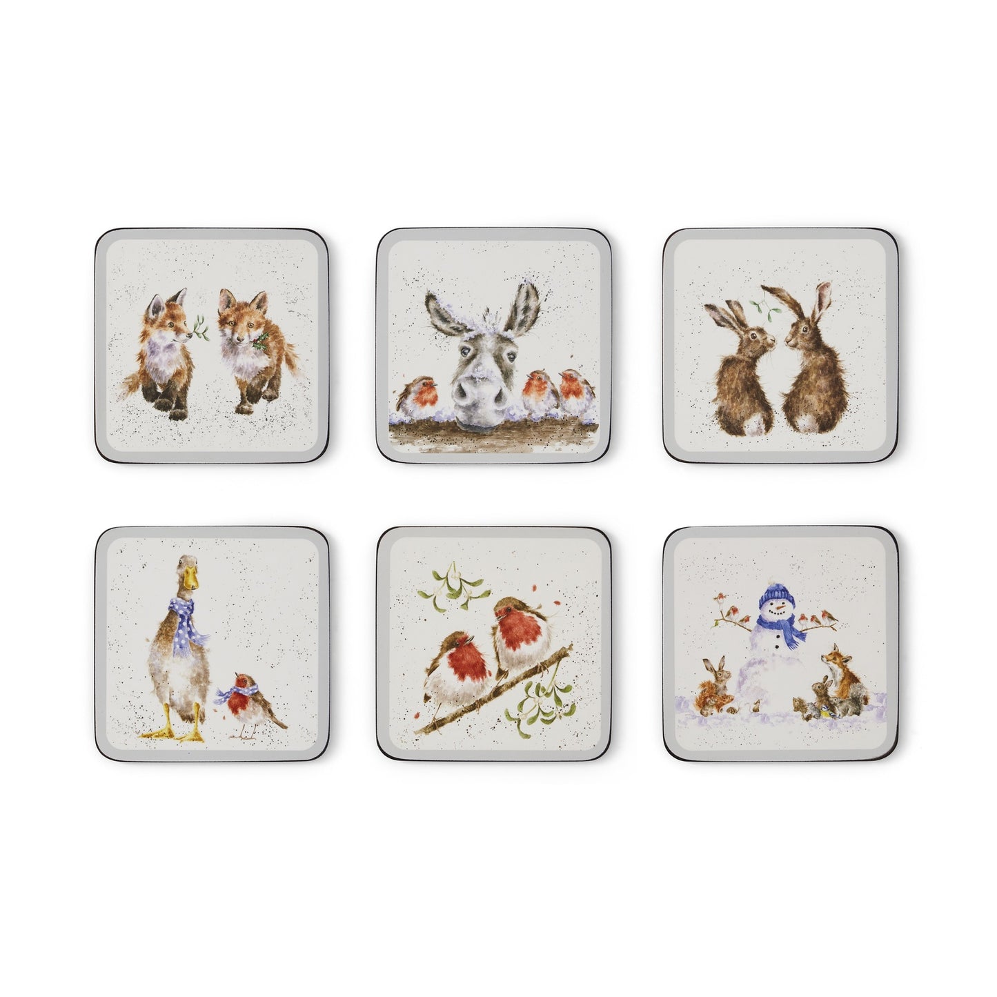 Pimpernel Wrendale Designs - 10.5cm/4" Coasters (S/6) Christmas, Woodland Animals