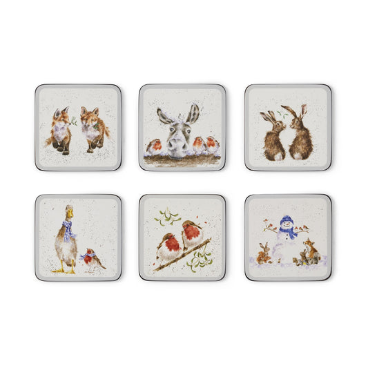 Pimpernel Wrendale Designs - 10.5cm/4" Coasters (S/6) Christmas, Woodland Animals