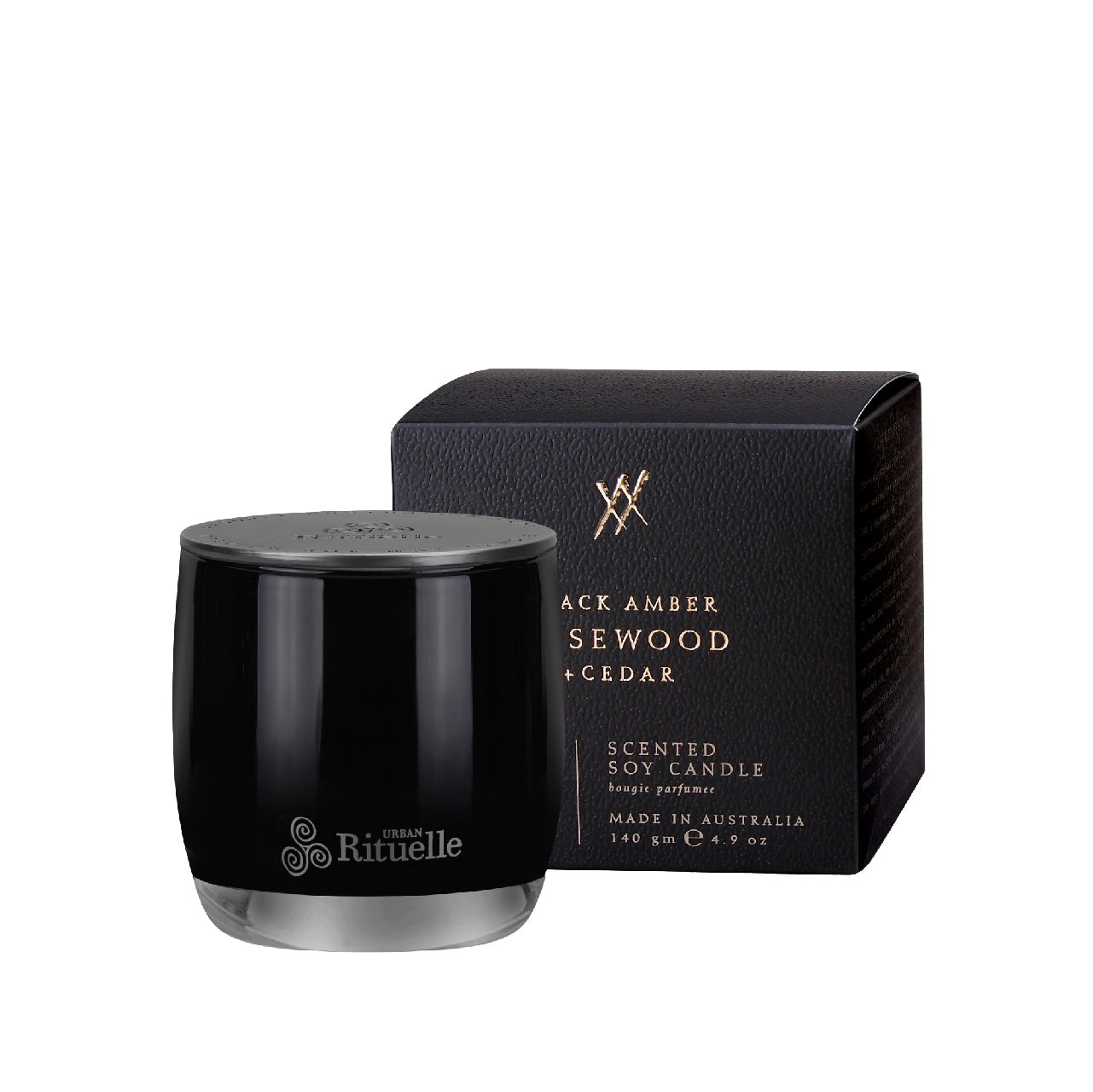 Candle - Black Amber - Rosewood Cedar - 140gm