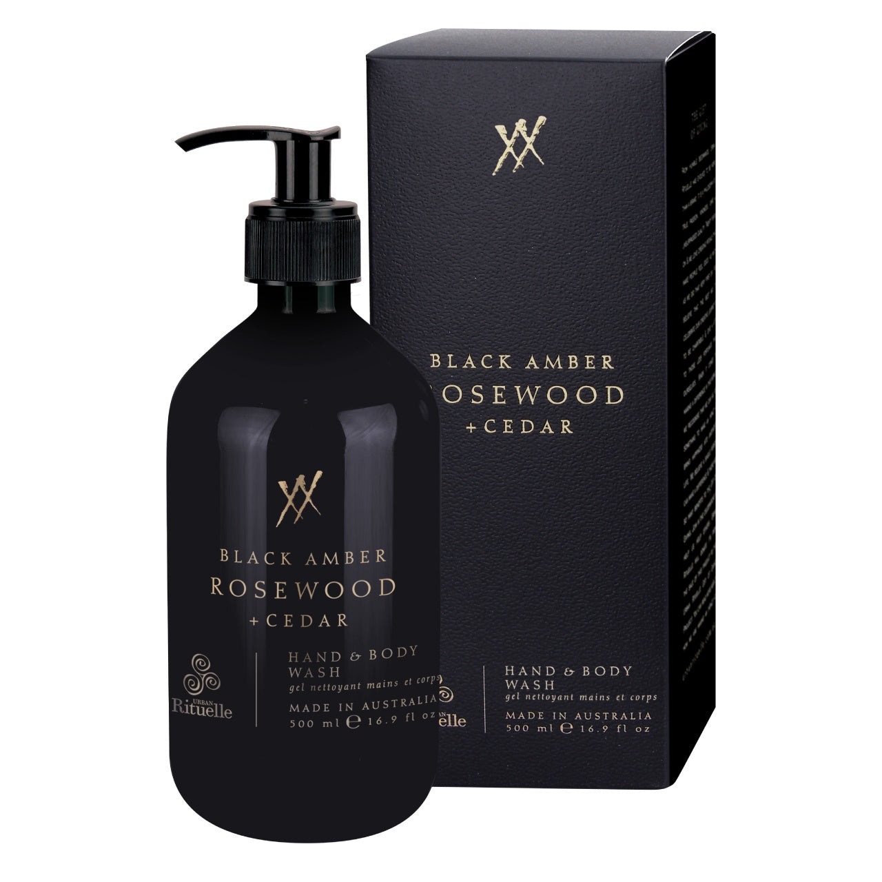 Hand and Body Wash - Black Amber - Rosewood Cedar - 500ml