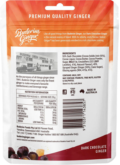 Buderim Ginger Ginger Dark Chocolate 125g