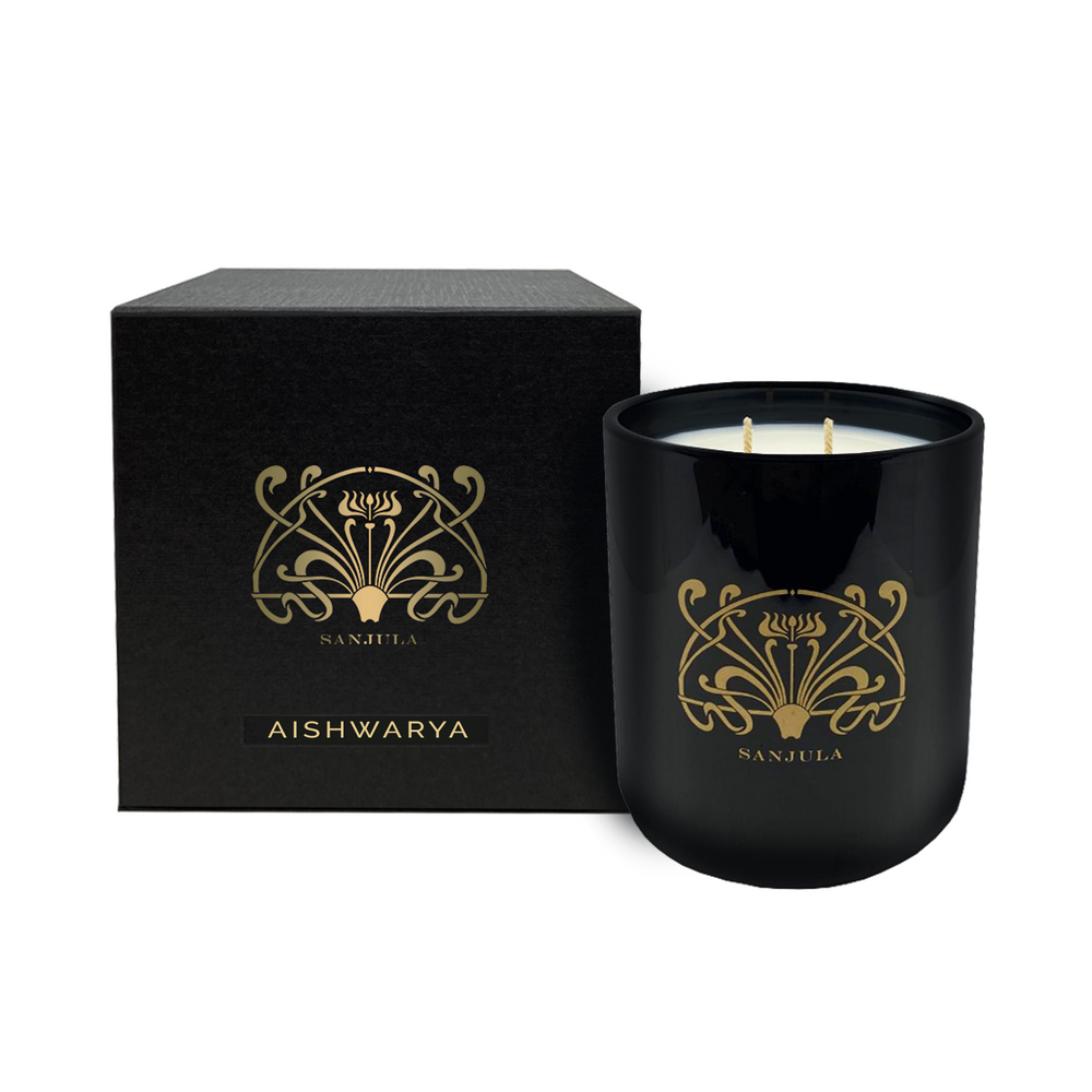 Sanjula - Black Jar Candle (Premium 60 hours) - Aishwarya