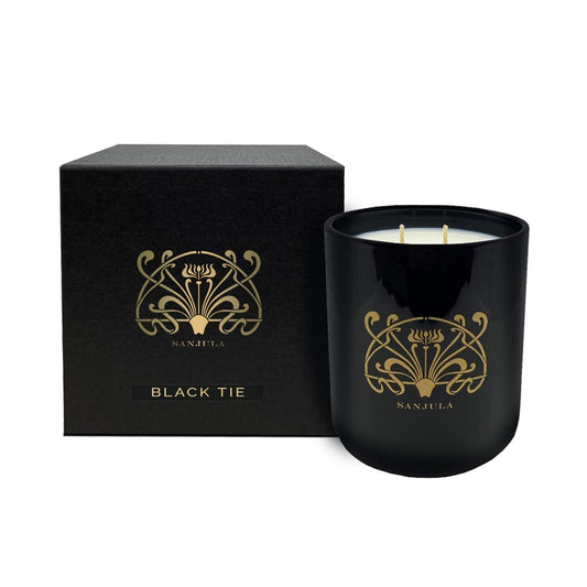 Sanjula - Black Jar Candle (Premium 60 hours) - Black Tie