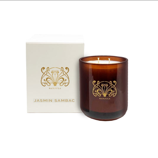 Sanjula - Amber Jar Candle 45 Hours - Jasmine Sambac