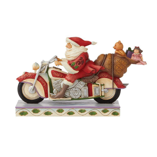 Santa Riding Motorcycle - Heartwood Creek - JS