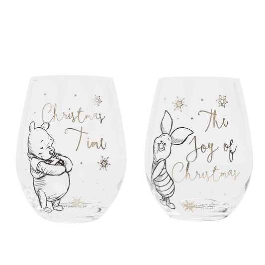 Christmas Glasses - Pooh and Piglet